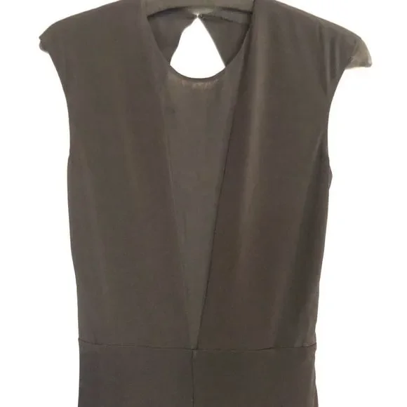 Rachel Zoe Amara Open Back High Slit Gown Dress Black 2 - Picture 5 of 10